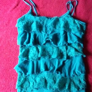 Blue Tank- Top flower design